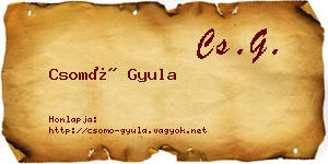 Csomó Gyula névjegykártya