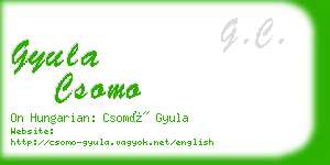 gyula csomo business card